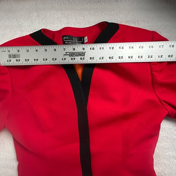 Vintage PSI By Alvin Bell Union Made Womens Red Wool Blazer Size 10 USA-Made - Picture 6 of 11